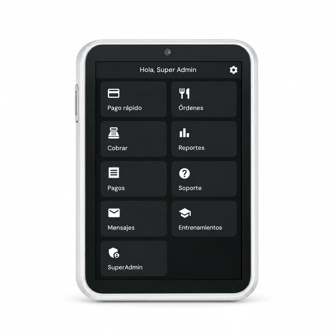 Terminal NexGo N62 con la pantalla de cobro de Avoqado